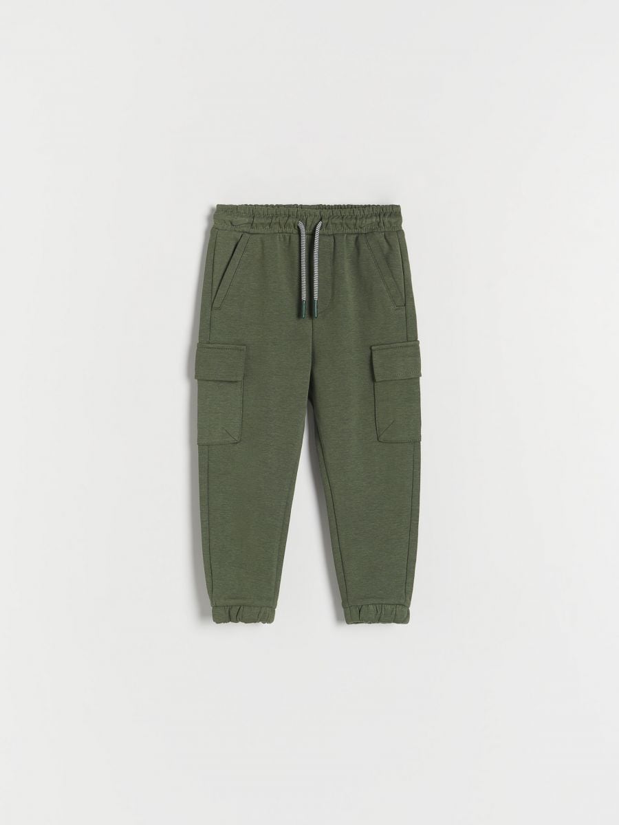 Pantaloni cargo - verde-metalizat - RESERVED