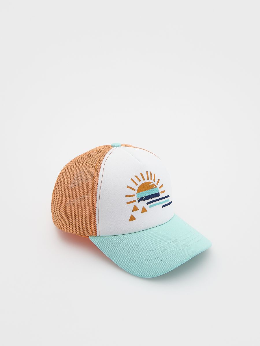 BOYS` PEAKED CAP - pale turquoise - RESERVED