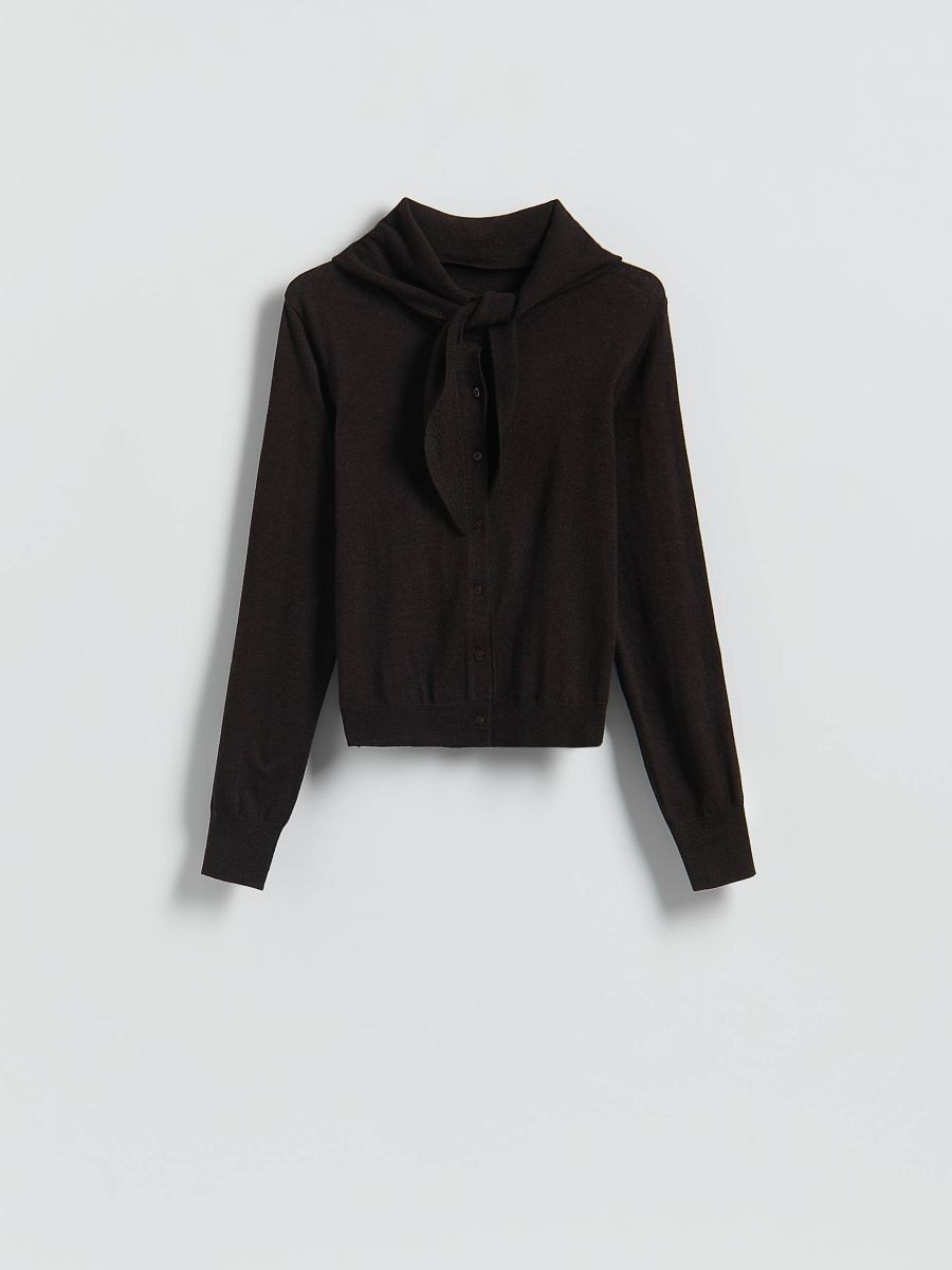 LADIES` SWEATER & SCARF - dunkelbraun - RESERVED