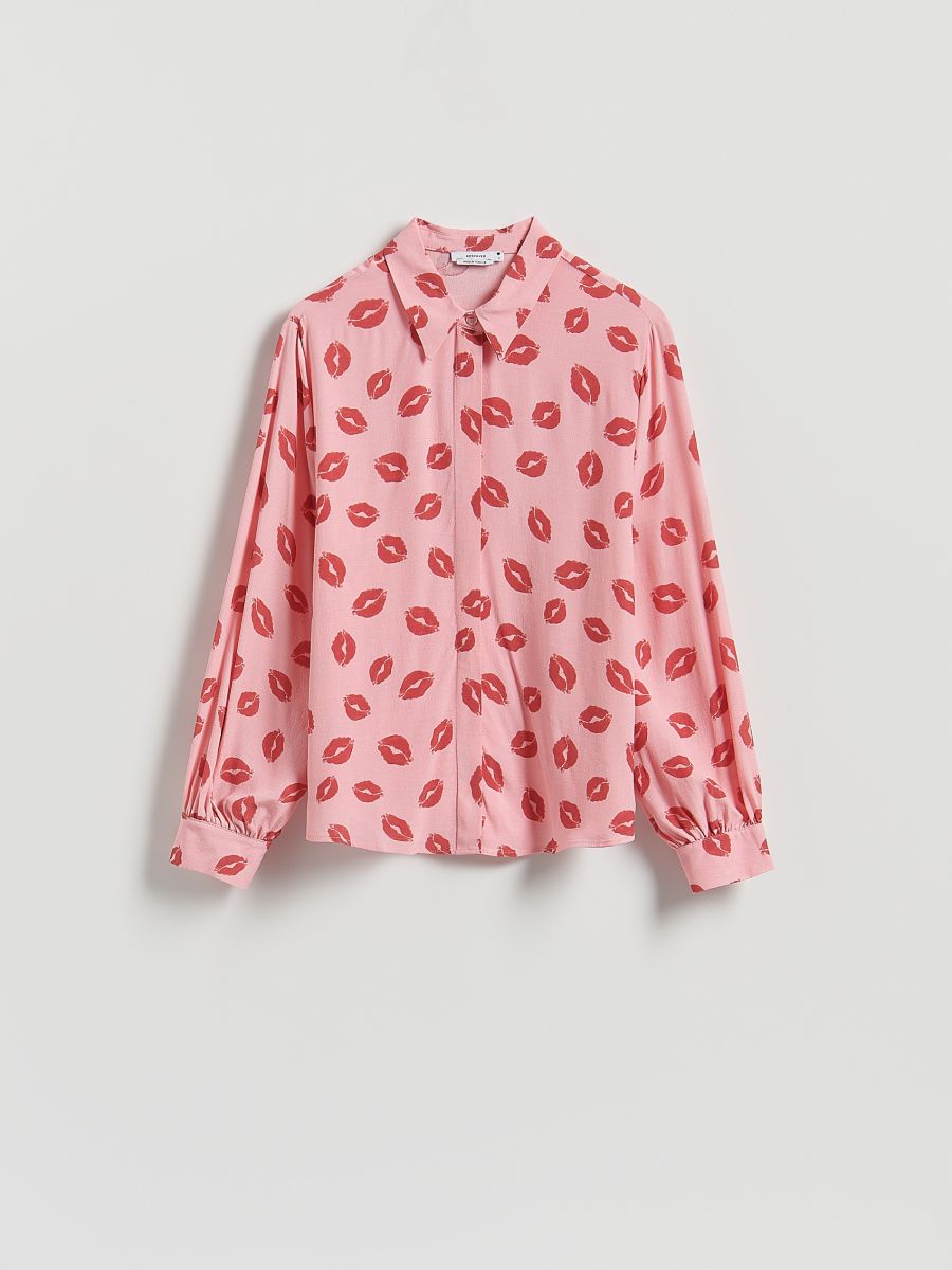 Patterned viscose shirt - multicolor - RESERVED