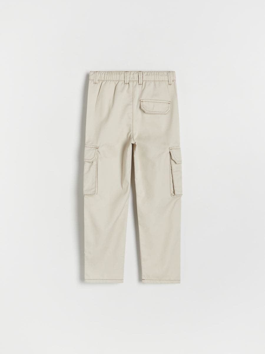 Cargo trousers with stitching - cream - RESERVED - 2