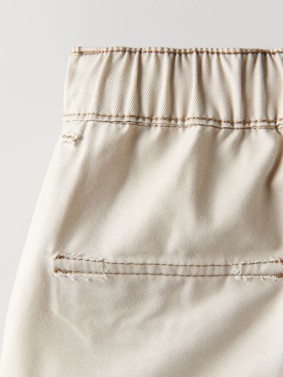 Cargo trousers with stitching - cream - RESERVED - 4
