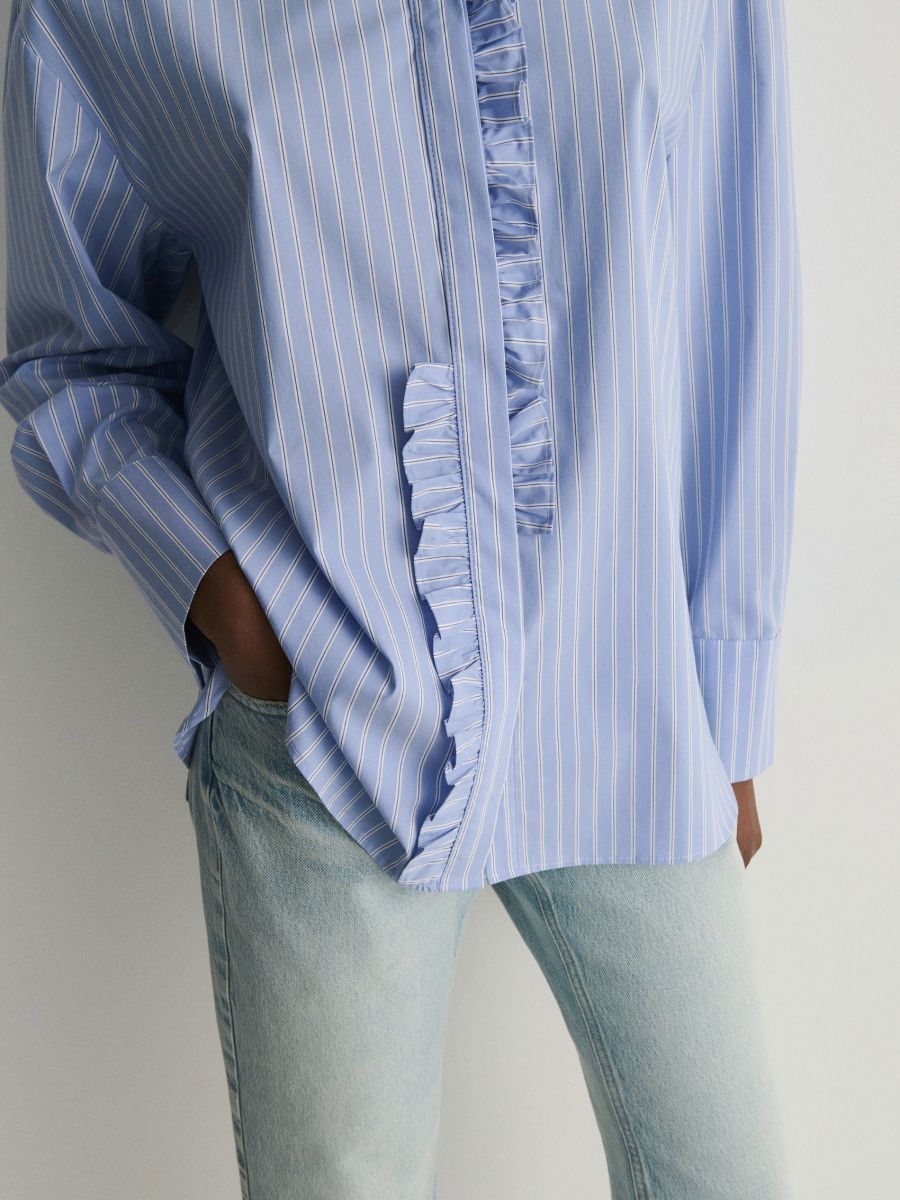 Camicia con volant - blu - RESERVED - 3