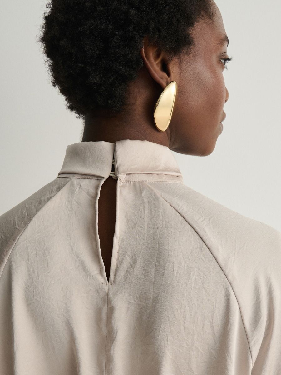 Satinbluse - beige - RESERVED - 4