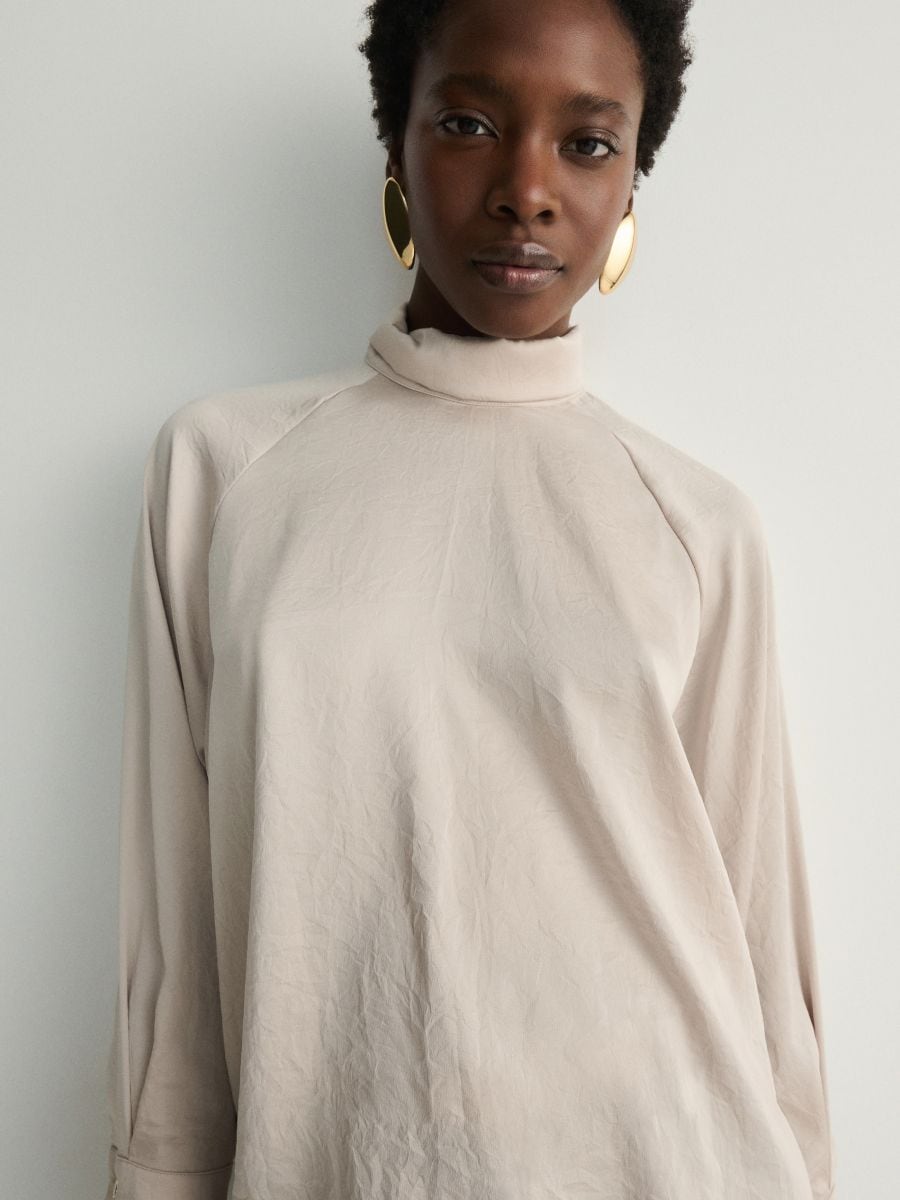 Satinbluse - beige - RESERVED - 3