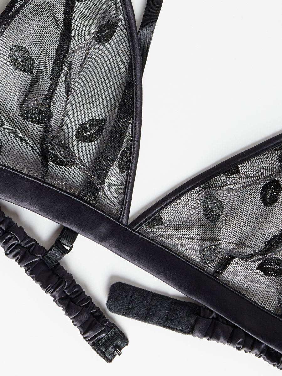 Patterned soft cup bra - black - RESERVED - 7