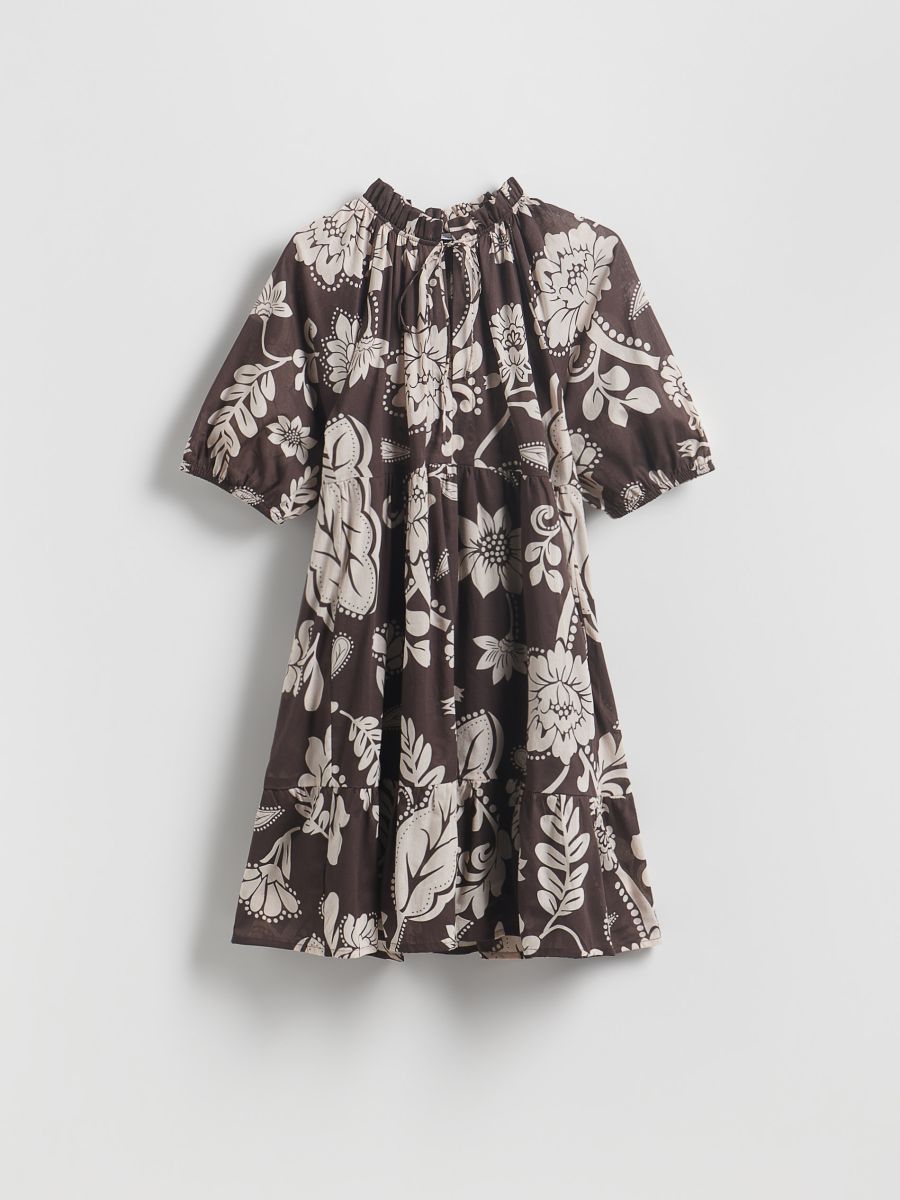 Gemustertes Kleid - braun - RESERVED