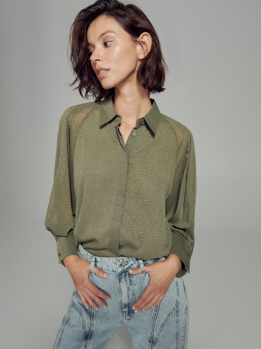 Camicia con maniche larghe - verde - RESERVED - 2