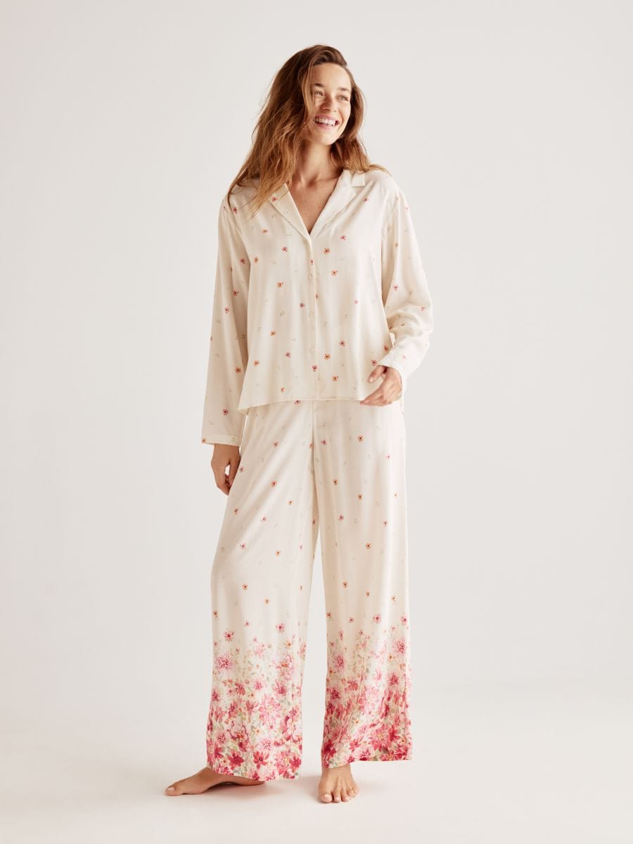 Two piece printed pyjama set - cream - RESERVED