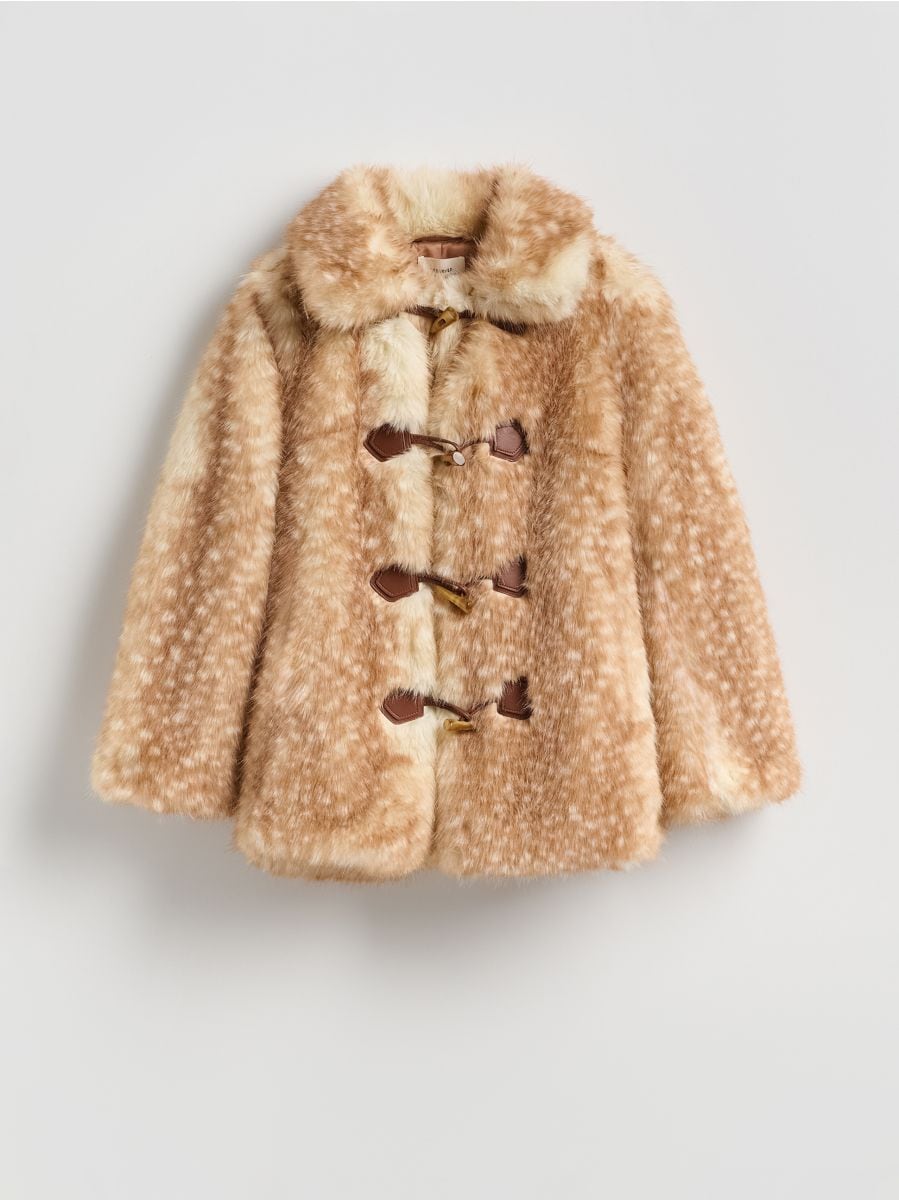 Faux fur jacket - multicolor - RESERVED