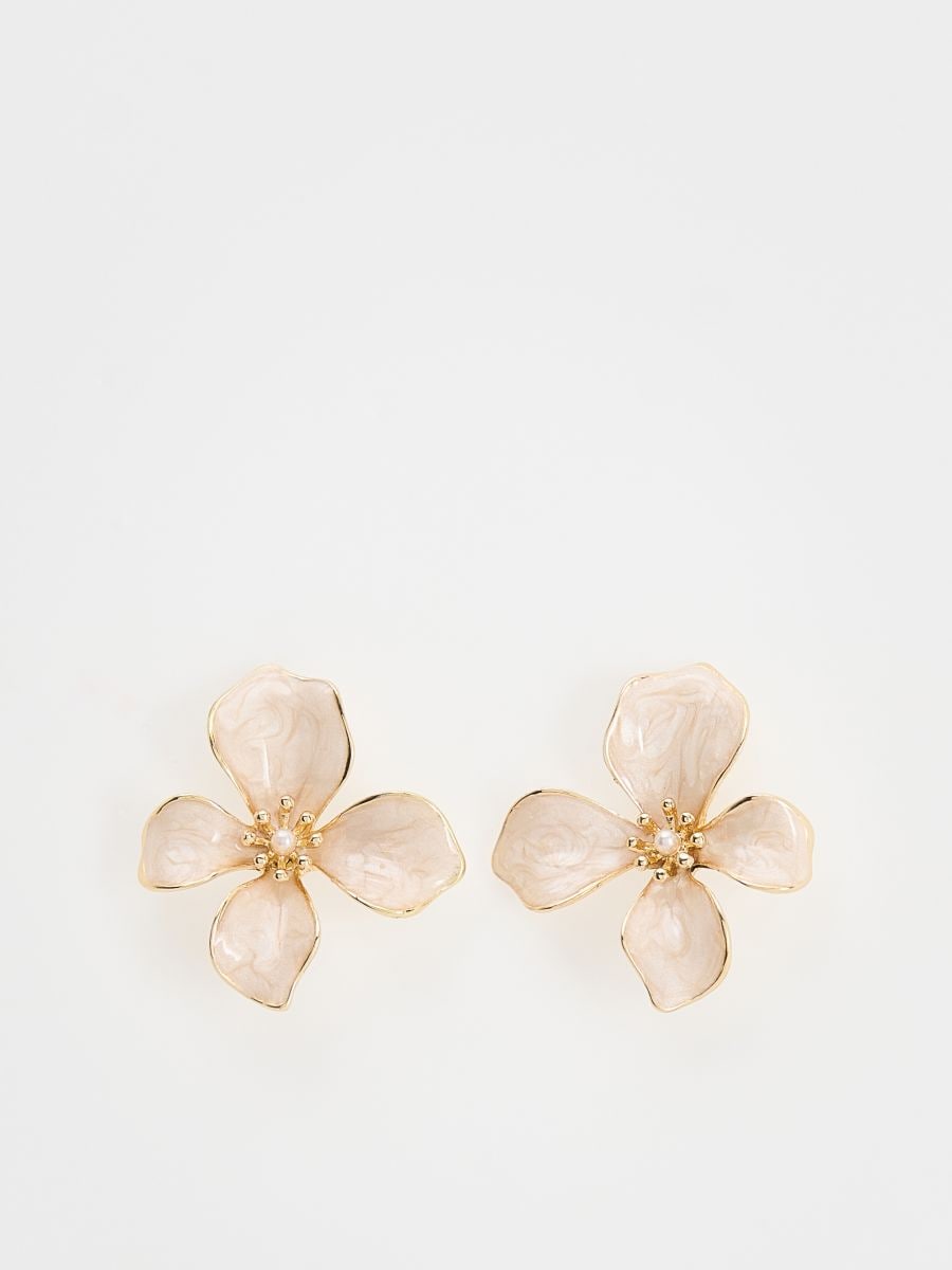 Ohrringe in Blumenform - beige - RESERVED - 3