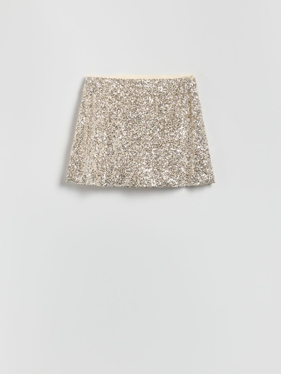 Sequin mini skirt - nude - RESERVED