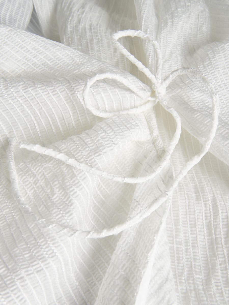 Wrap front blouse with tie detail - white - RESERVED - 4