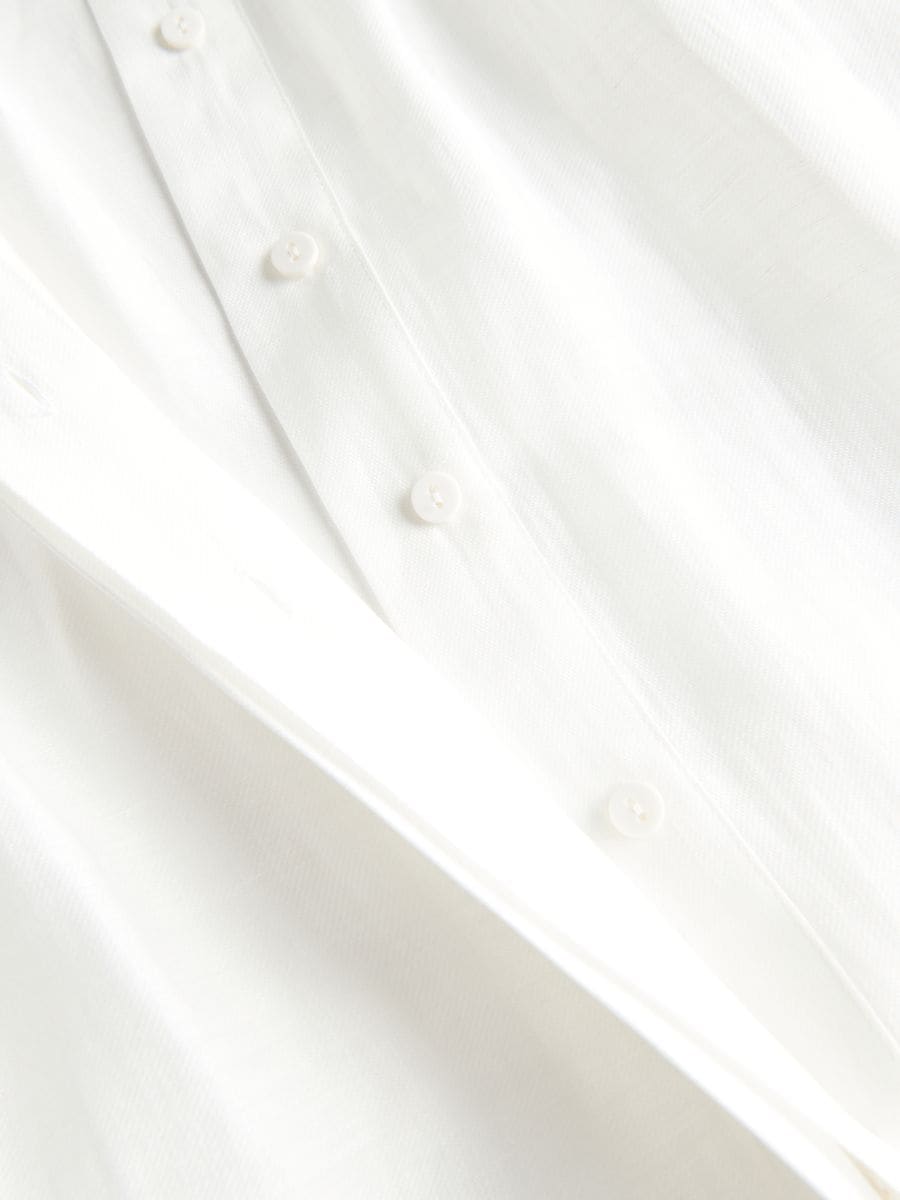 Robe maxi en lin majoritaire - crème - RESERVED - 8