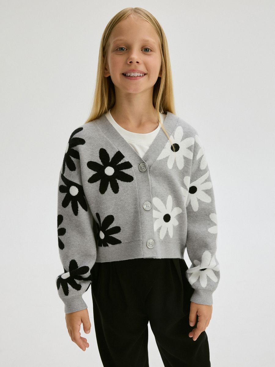 Strickjacke mit Blumenprint - bunt - RESERVED - 2
