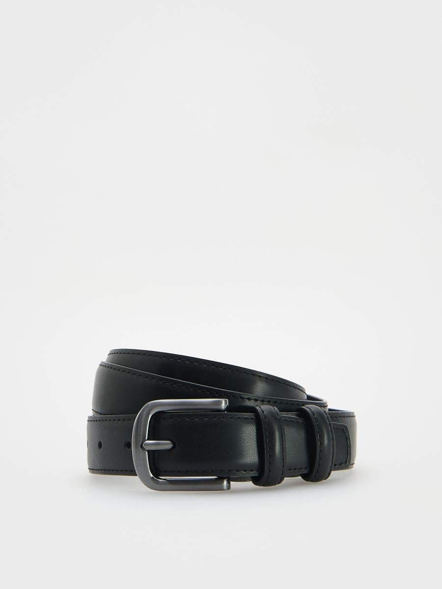 Combined materials belt - black - RESERVED