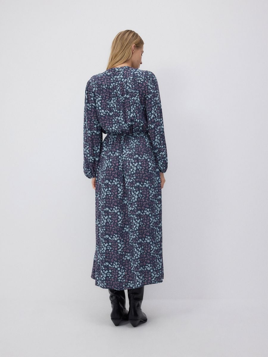 Viscose midi dress - multicolor - RESERVED - 6