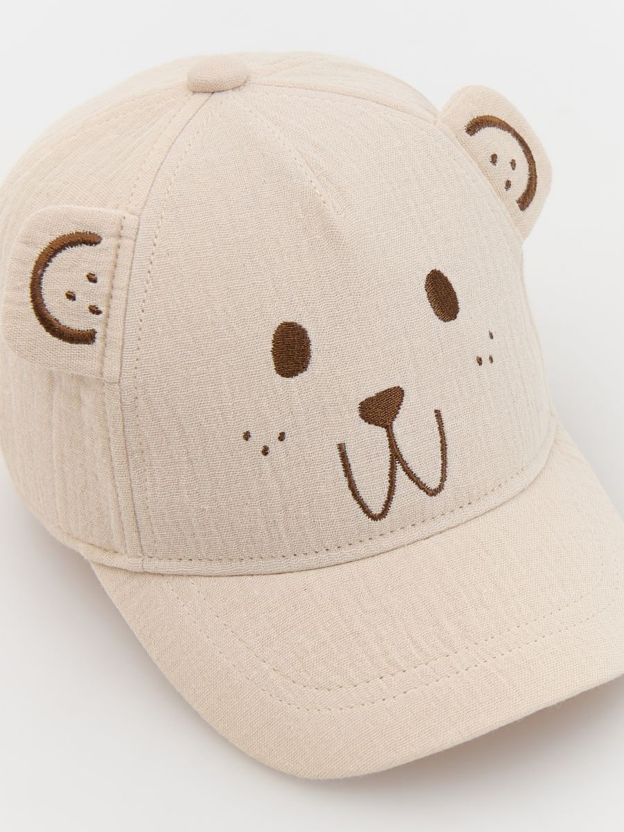 Muslin cap with ears - cream - RESERVED - 2