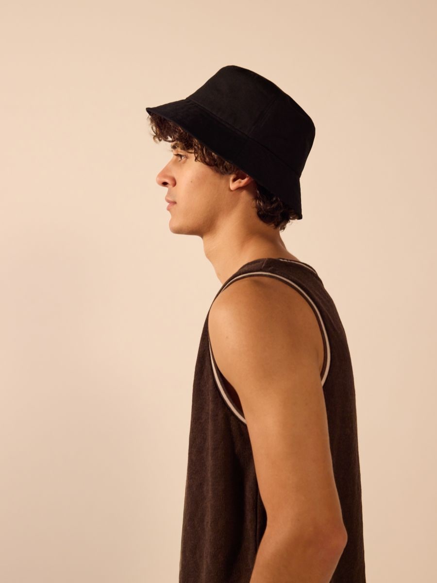 Linen blend bucket hat - black - RESERVED - 2