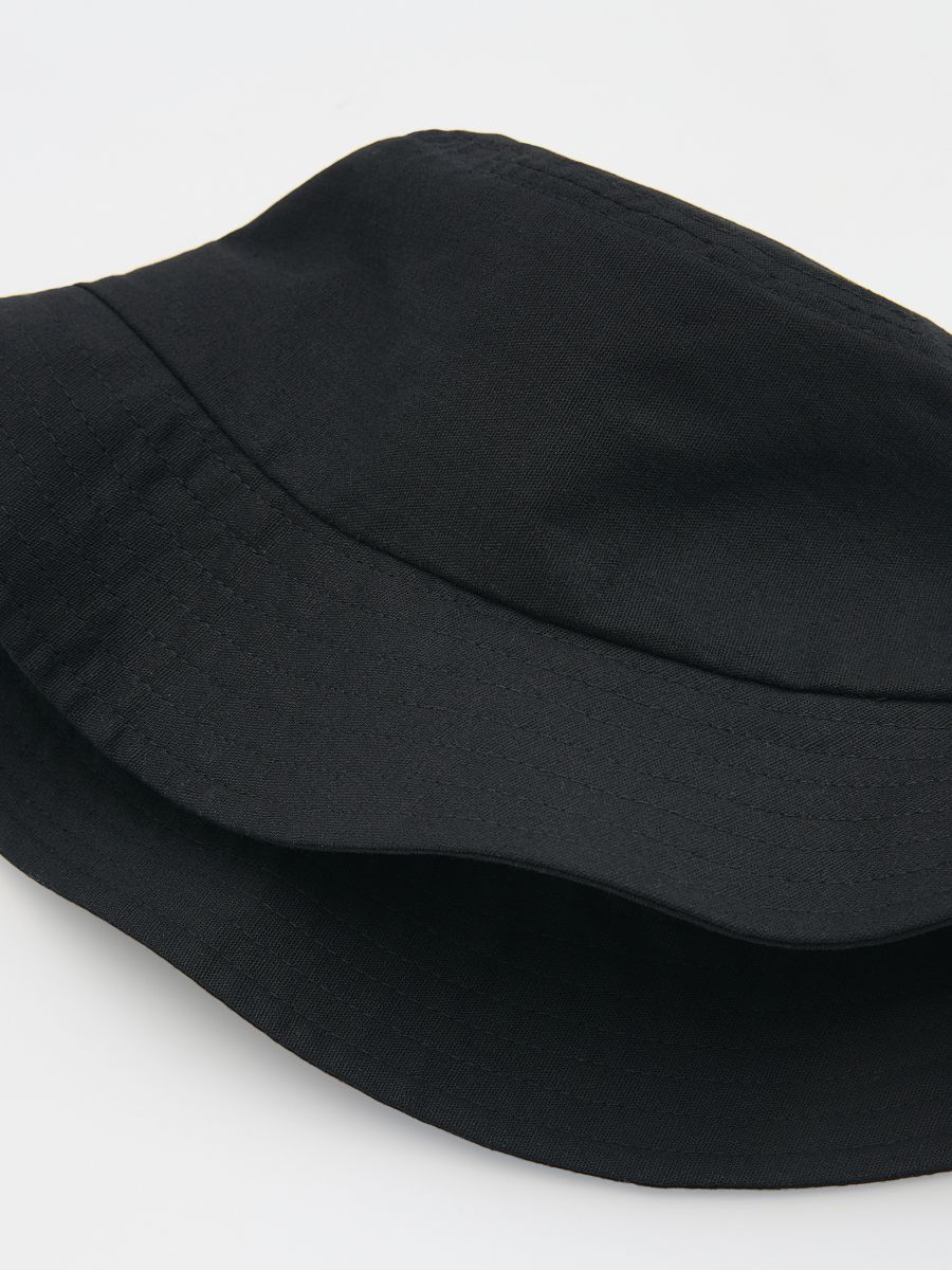 Linen blend bucket hat - black - RESERVED - 2