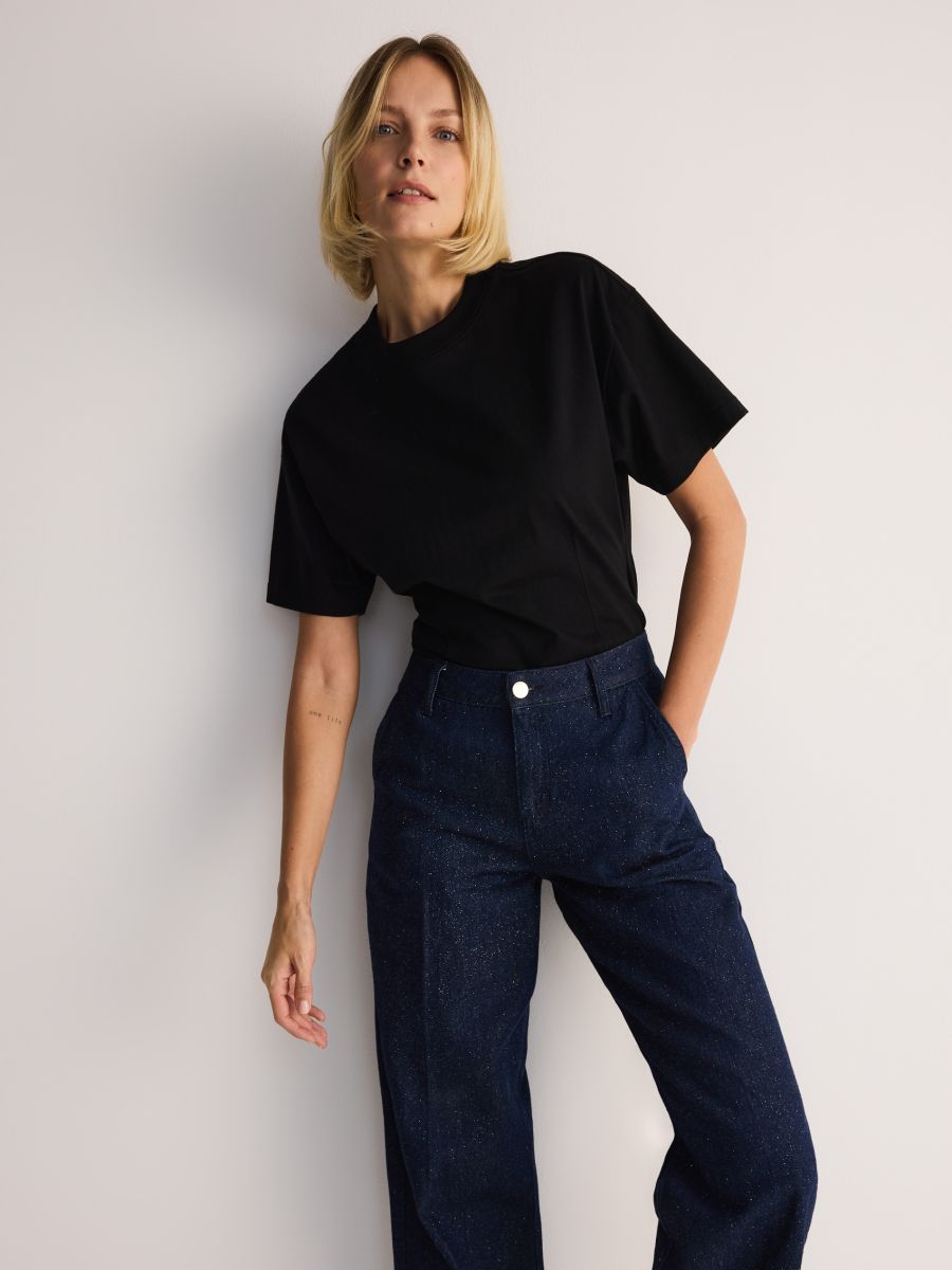 Jeans with shiny finish - navy - RESERVED - 2