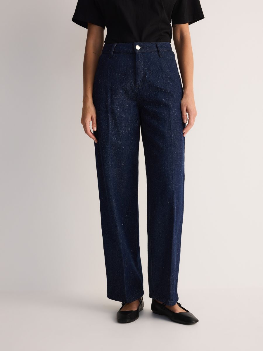 Jeans with shiny finish - navy - RESERVED - 5