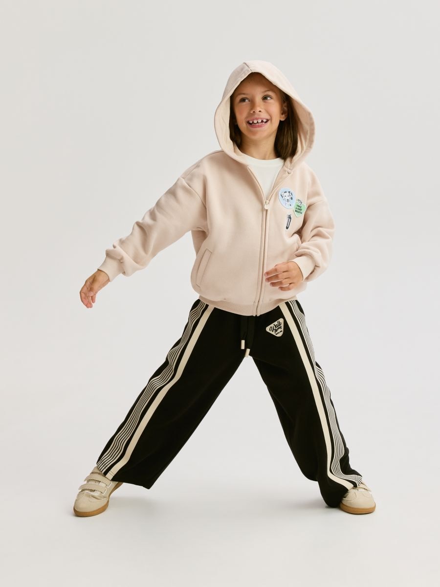 Side stripe knitwear trousers - black - RESERVED