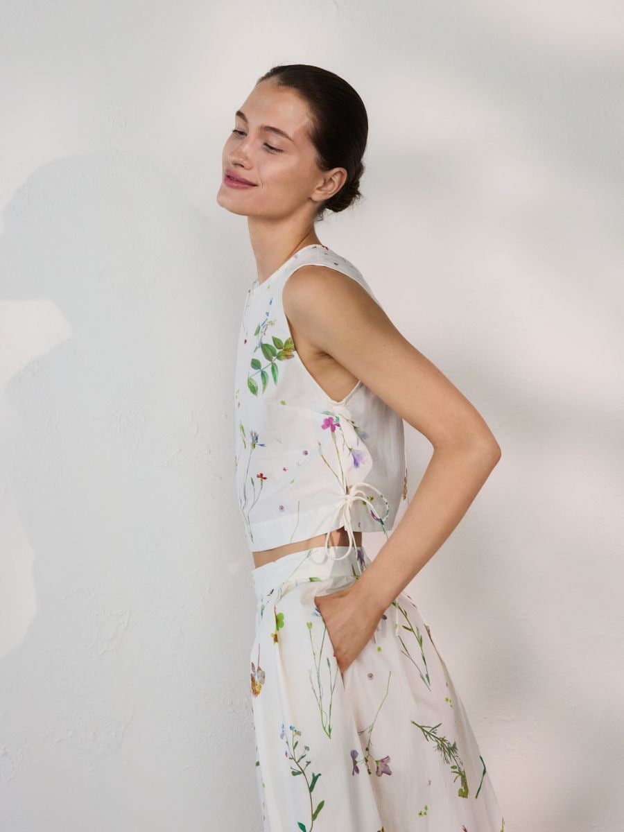 Cotton floral top - multicolor - RESERVED