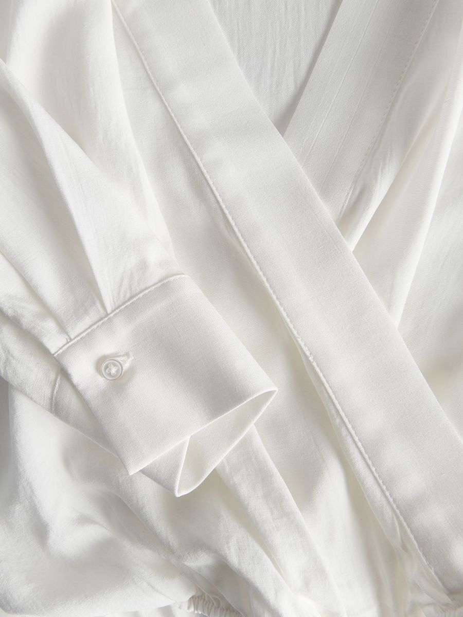 Blouse with fold-over front - white - RESERVED - 6