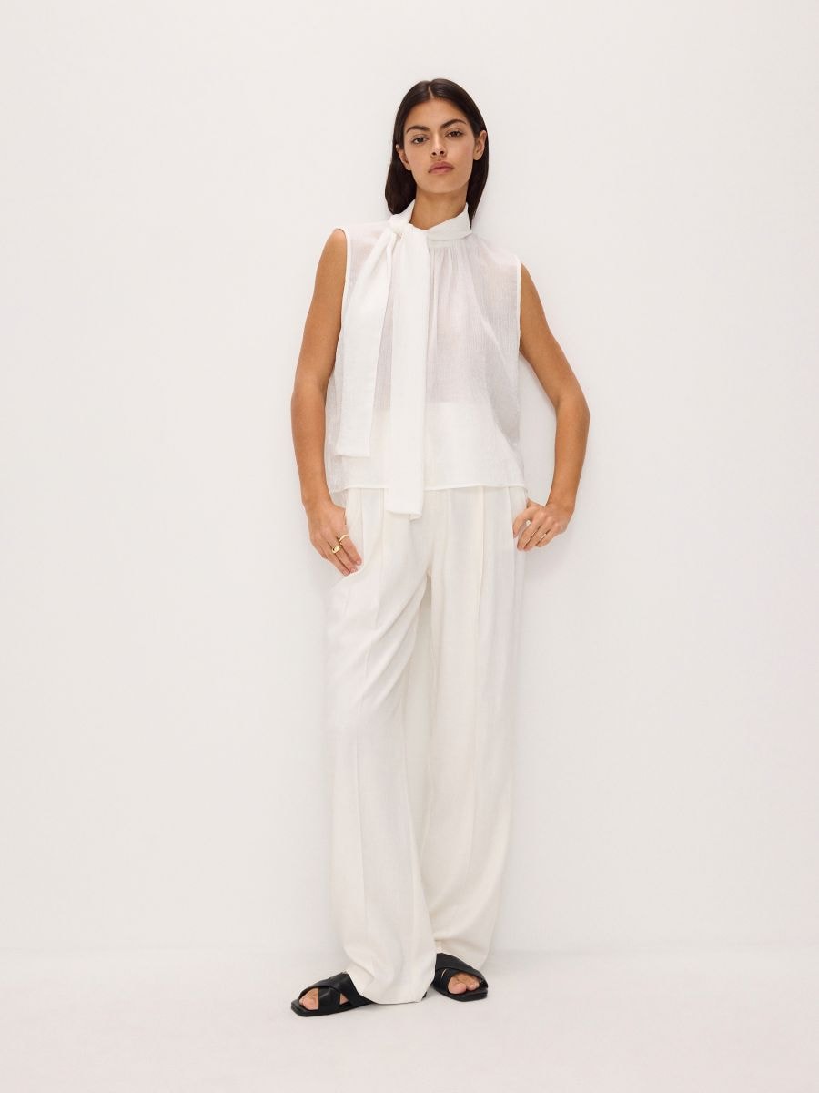 Top with scarf - white - RESERVED - 2