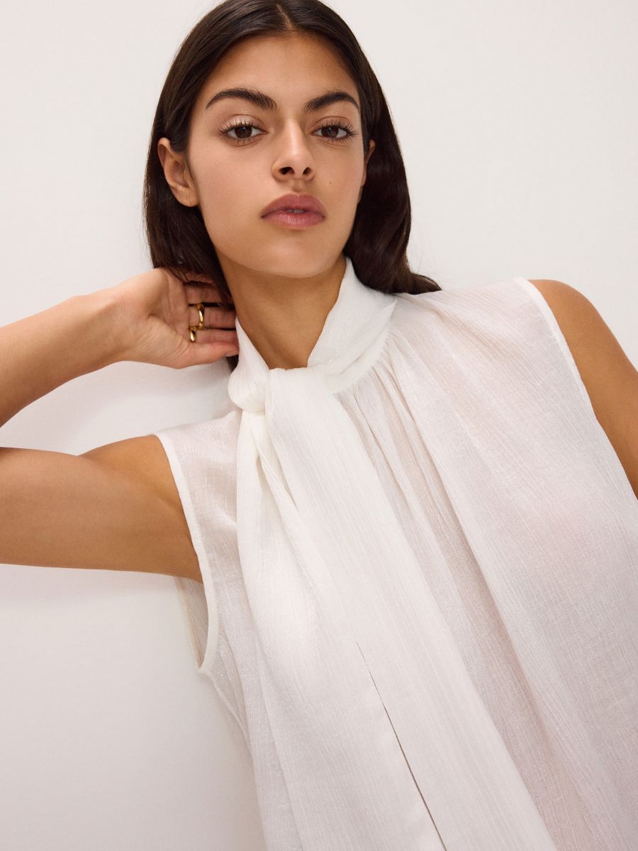 Top with scarf - white - RESERVED - 3