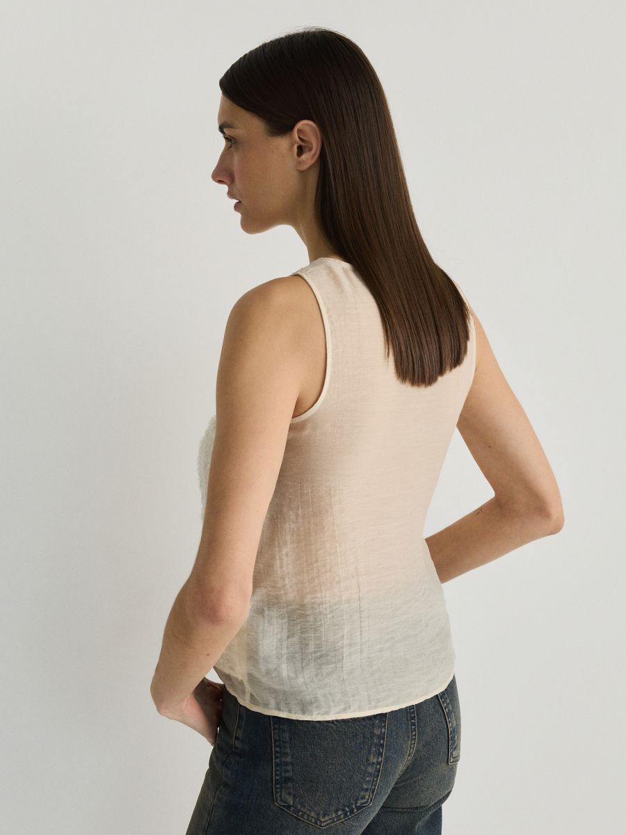 Lyocell sequin blouse - nude - RESERVED - 4