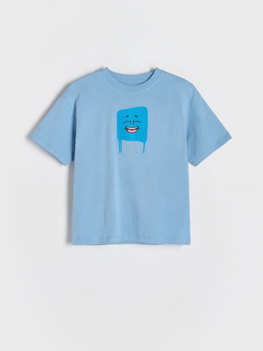 T-shirt with print - light blue - RESERVED