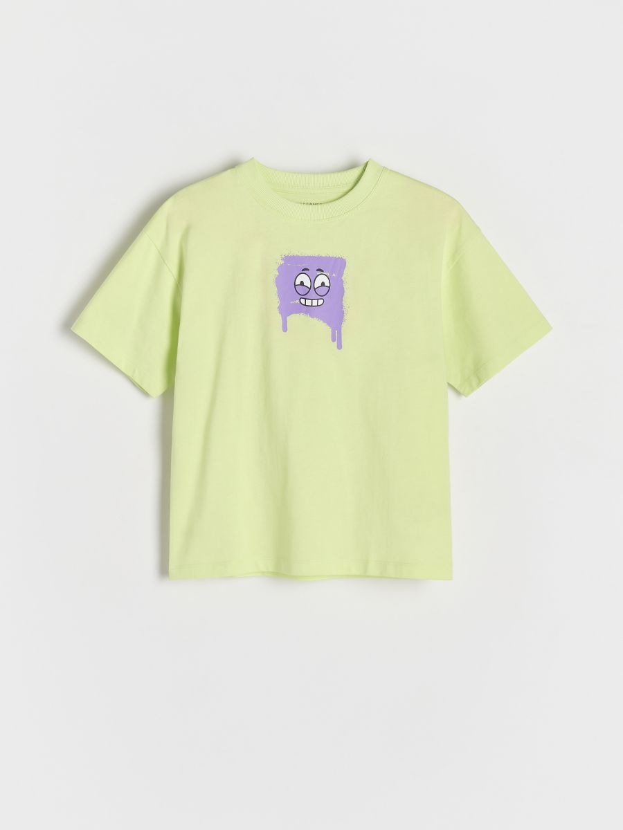 T-shirt with print - light green - RESERVED - 2