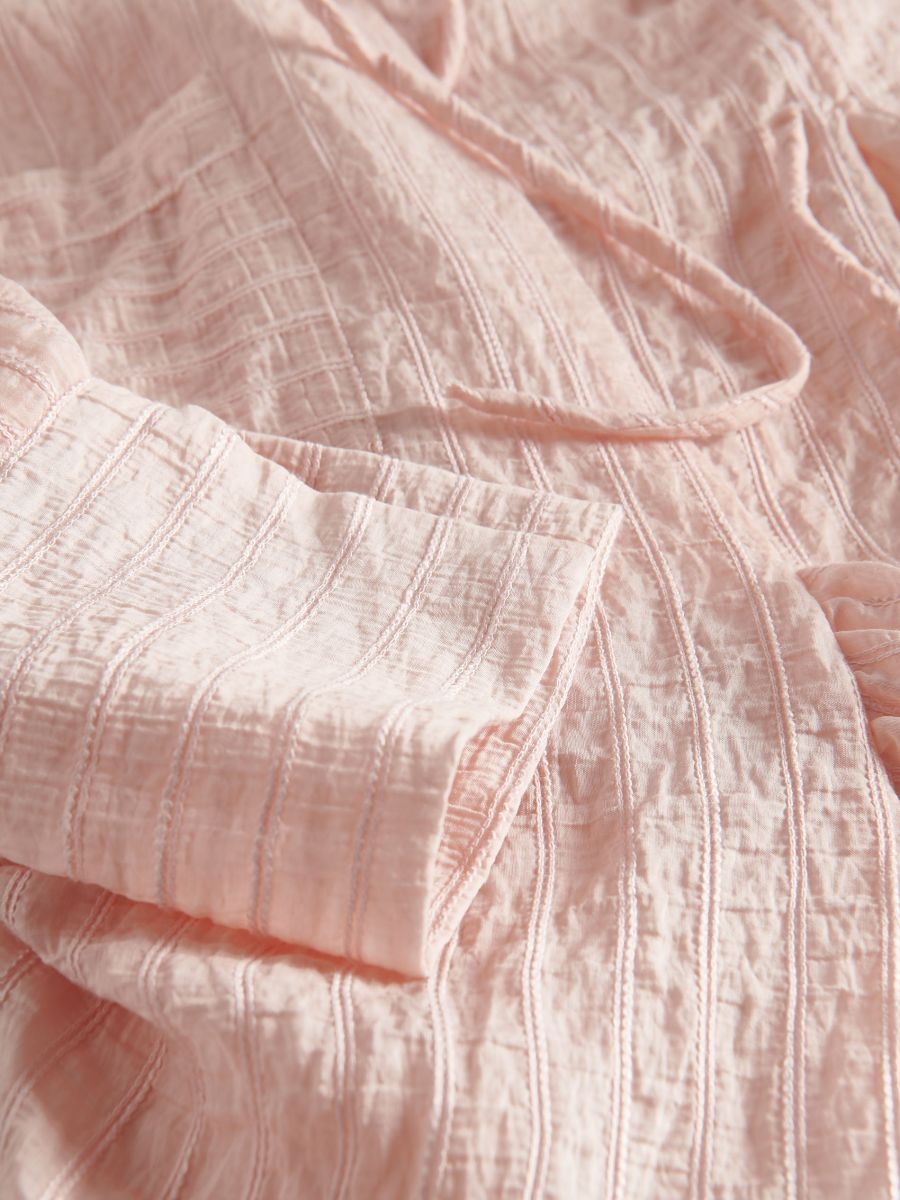 Wrap front blouse with tie detail - pastel pink - RESERVED - 4