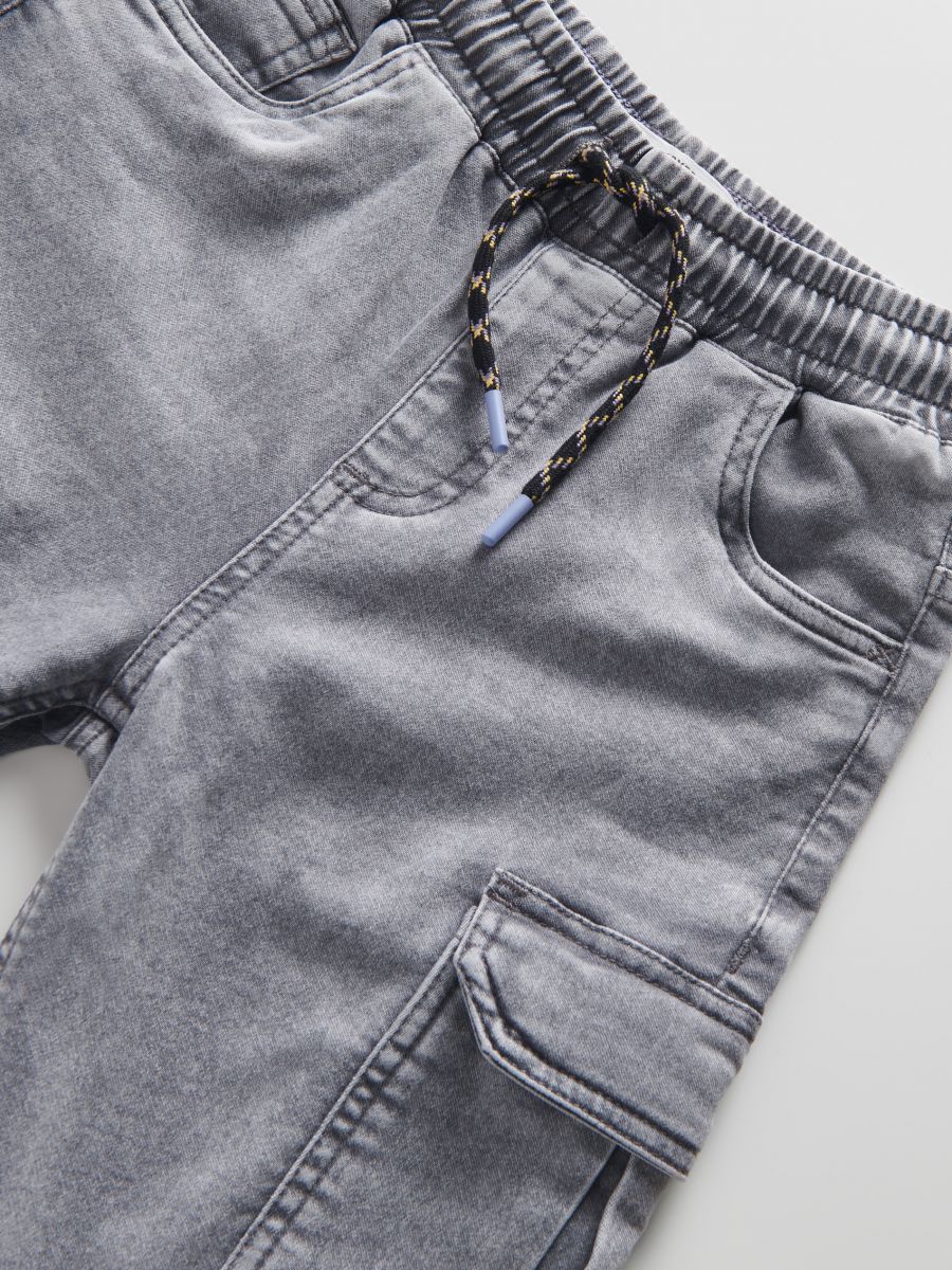 Elastic jogger jeans - light grey - RESERVED - 4