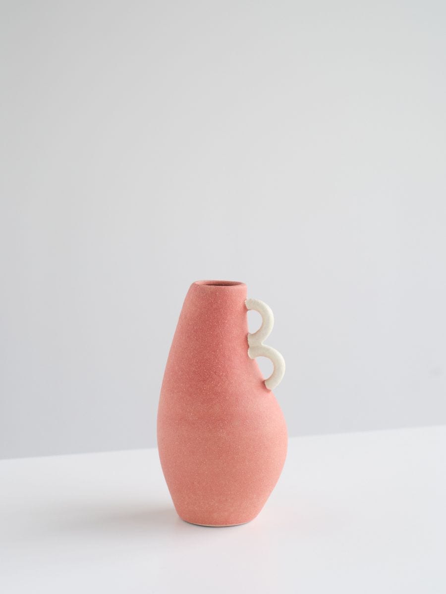 Vase mit Griffen - scharfes Rot - RESERVED