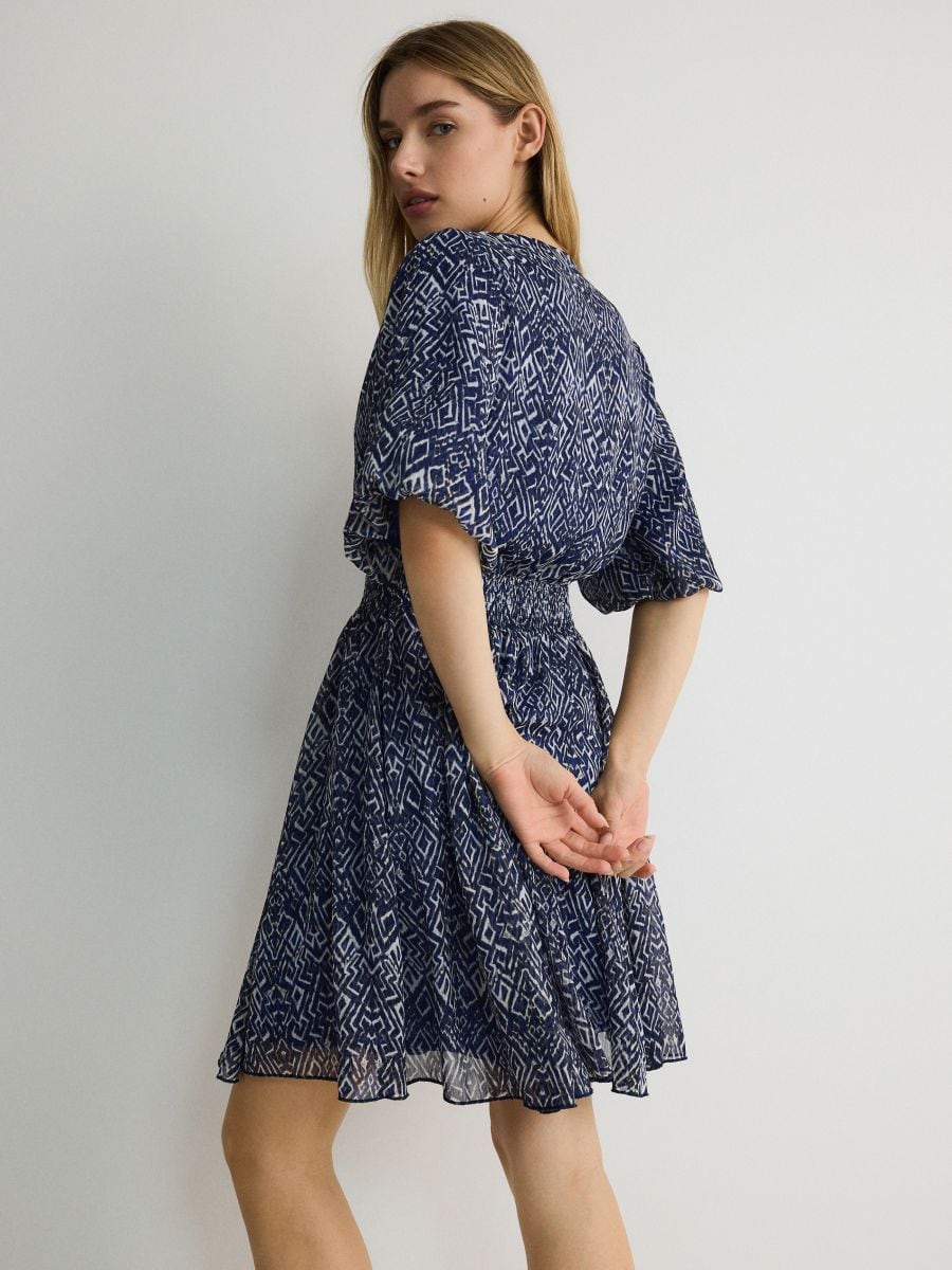 Vestito con maniche a palloncino - blu - RESERVED - 2