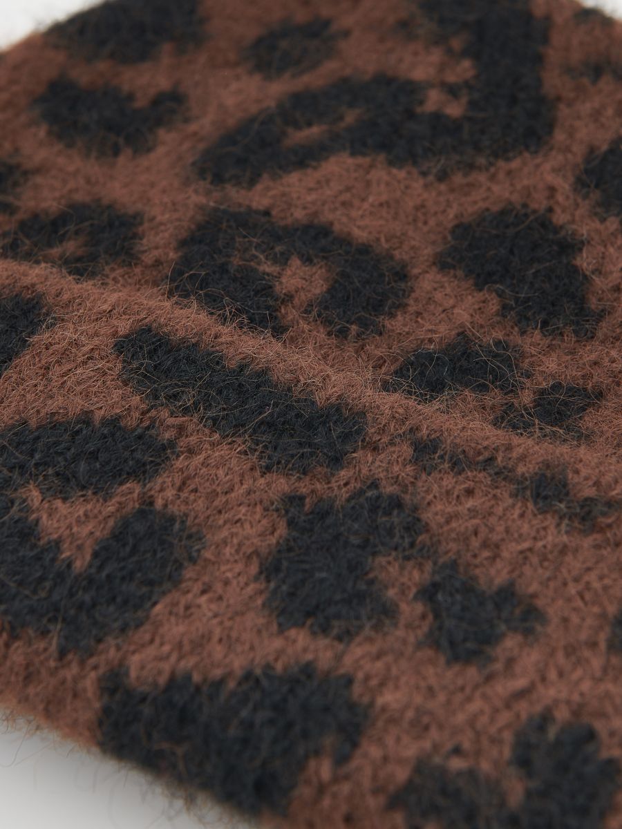Leopard print beanie - coffee - RESERVED - 2