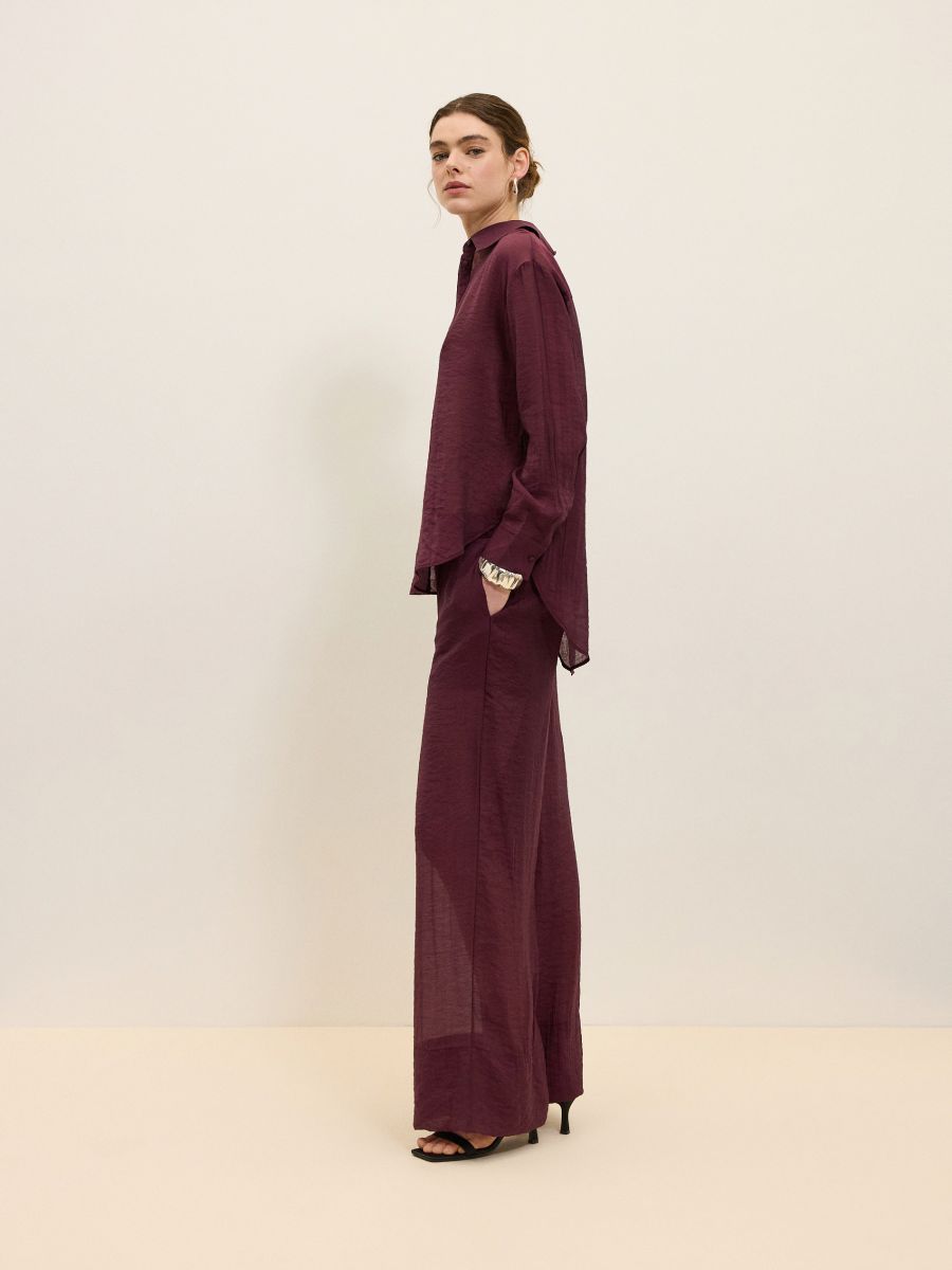Mesh trousers - burgundy - RESERVED