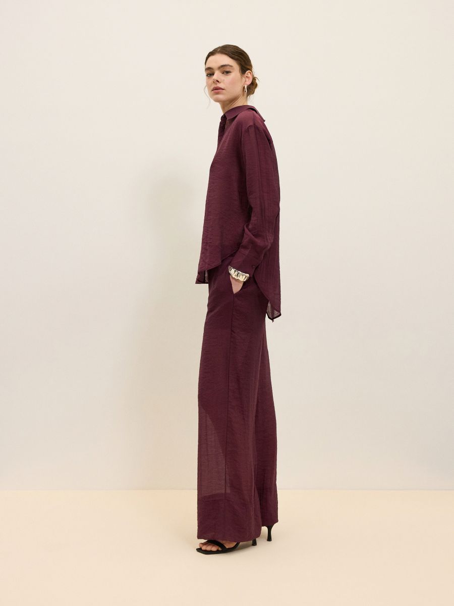 LADIES` TROUSERS - burgundy - RESERVED