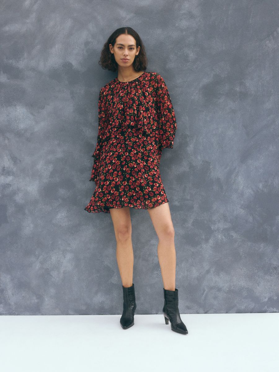 Chiffon mini dress - multicolor - RESERVED - 6