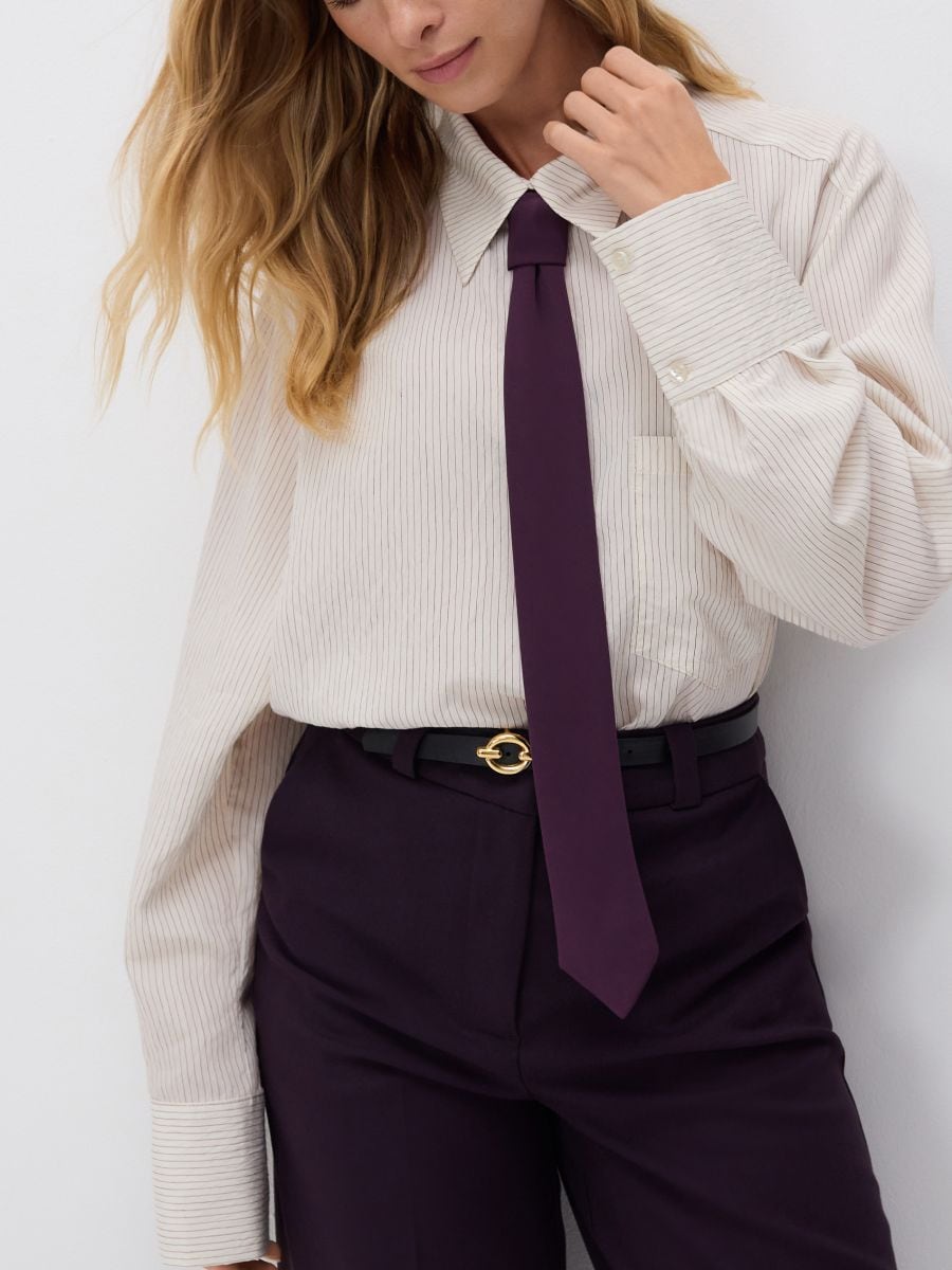 Shirt with tie - multicolor - RESERVED