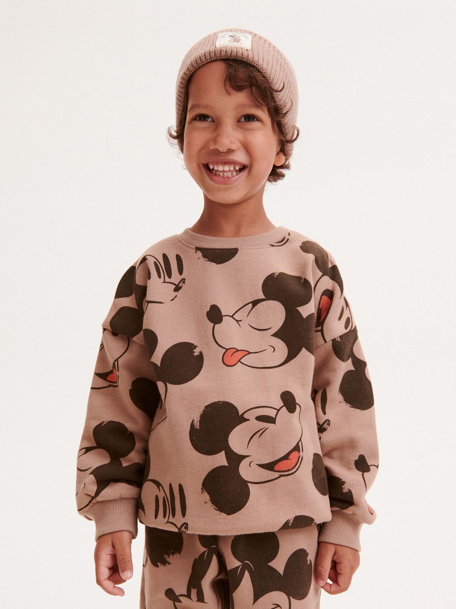 Bluza oversize Mickey Mouse - brązowy - RESERVED