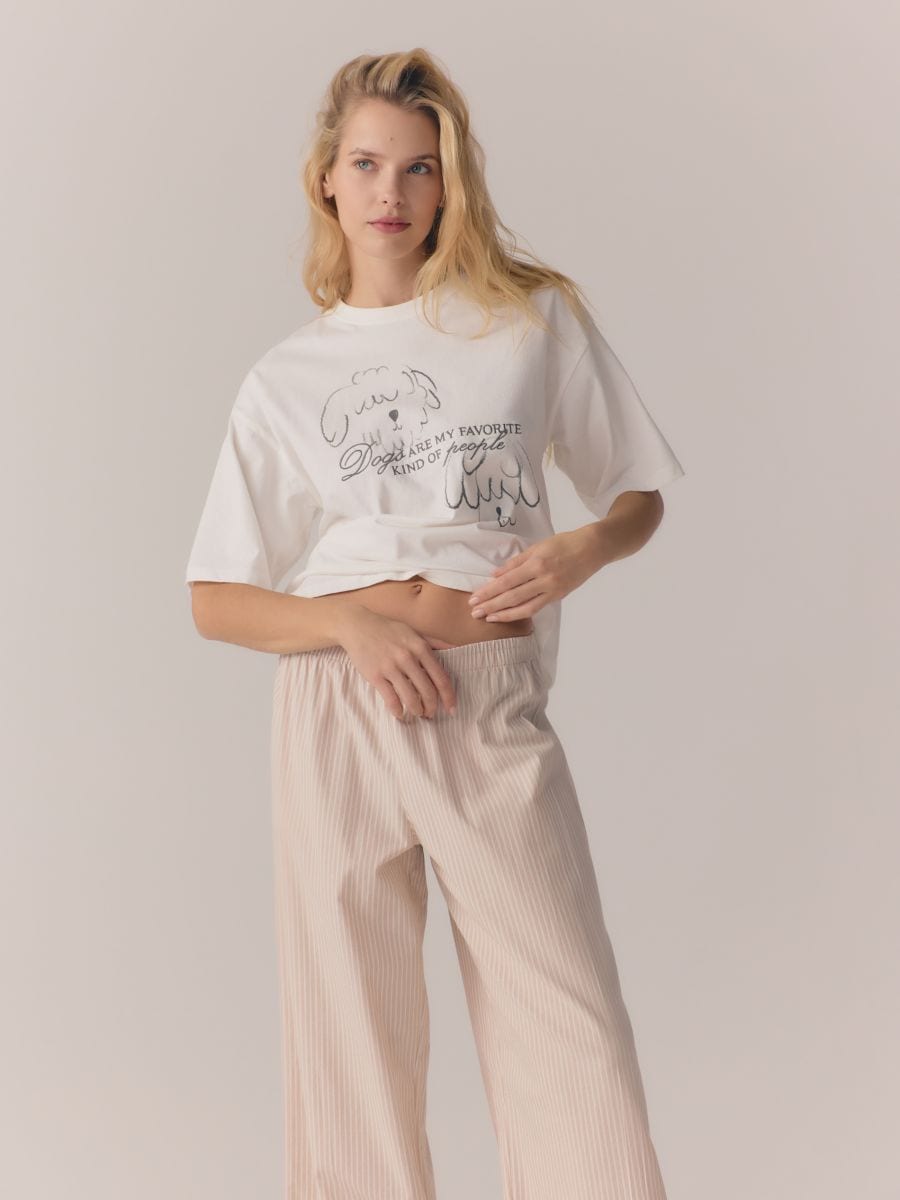 Two piece printed pyjama set - coffee - RESERVED - 7