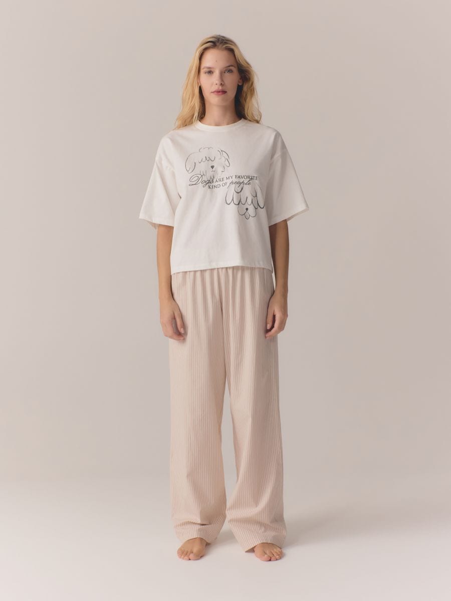 Two piece printed pyjama set - coffee - RESERVED - 6