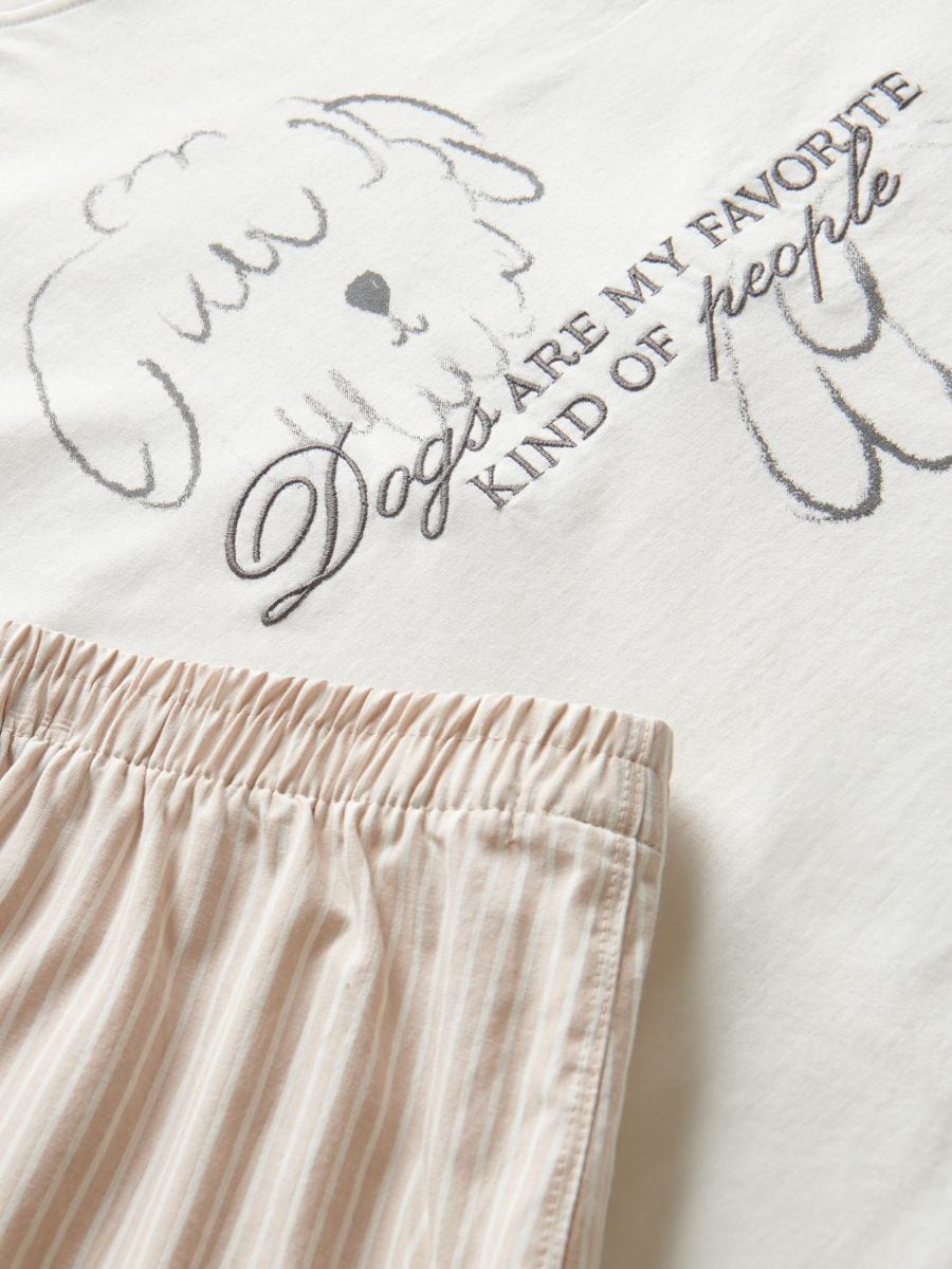 Two piece printed pyjama set - coffee - RESERVED - 2