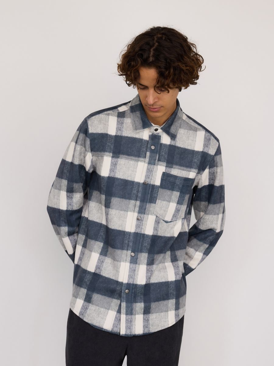 Regular fit faux suede shirt - multicolor - RESERVED