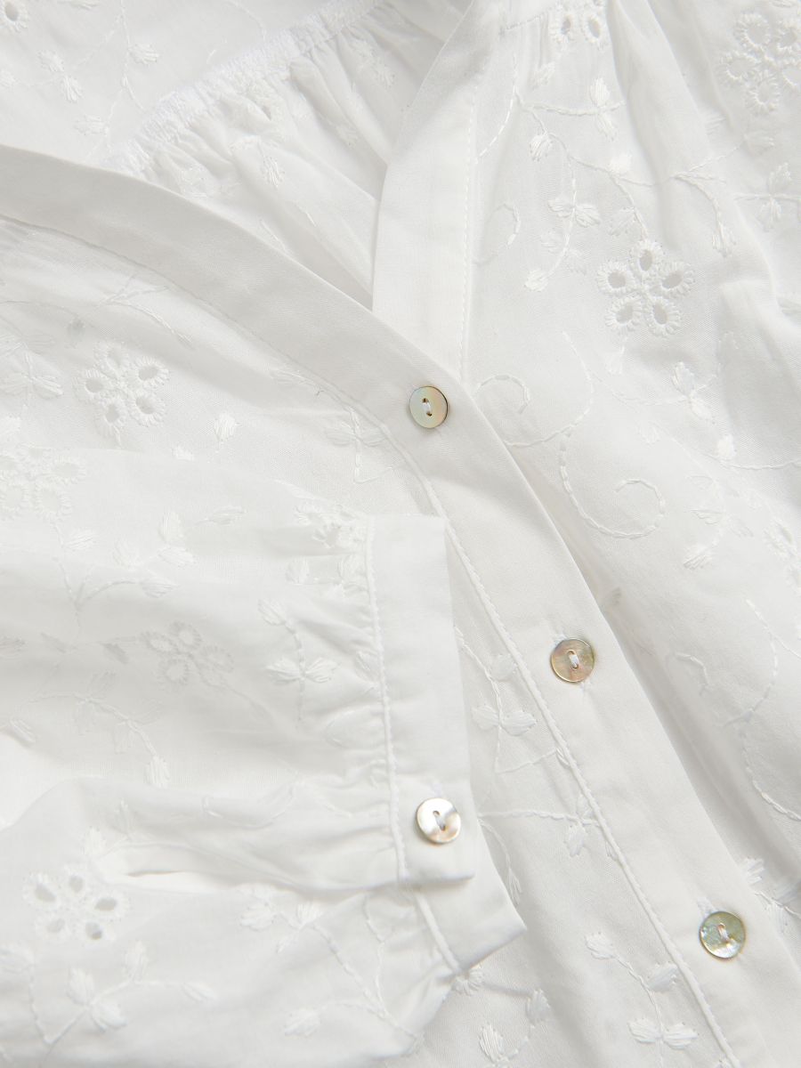 Shirt with openwork pattern - cream - RESERVED - 2