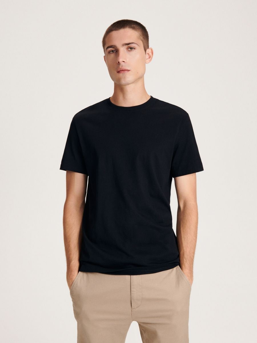 T-shirt regular - czarny - RESERVED